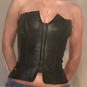 Vintage leather corset - Bought in Greece